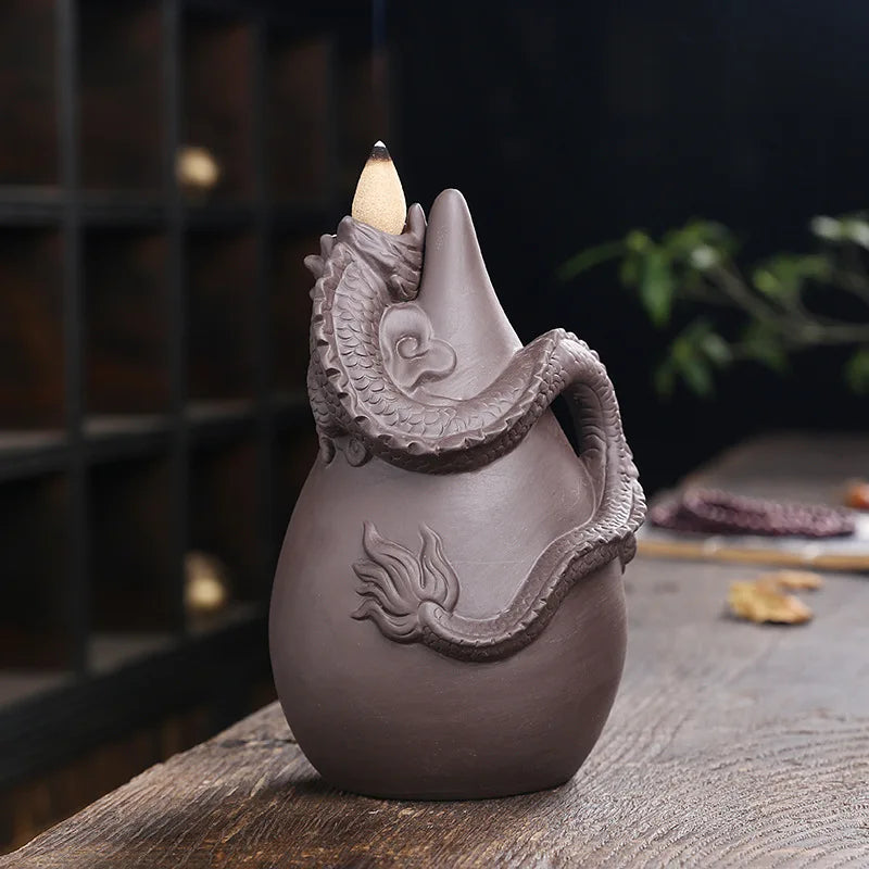 1pc Relief Dragon Incense Burner – Waterfall Backflow Aromatherapy Holder & Zen Home Decor - Image 6