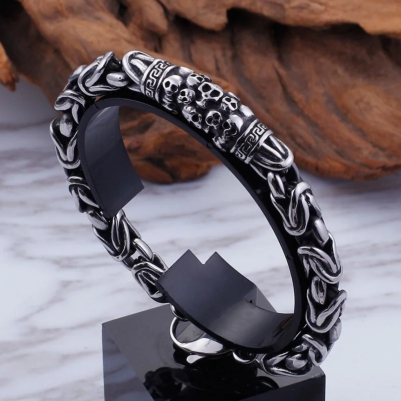 Ethnic Wind Dragon Bracelet – Vintage Silver-Plated Dragon Cuff Bangle for Men - Image 24