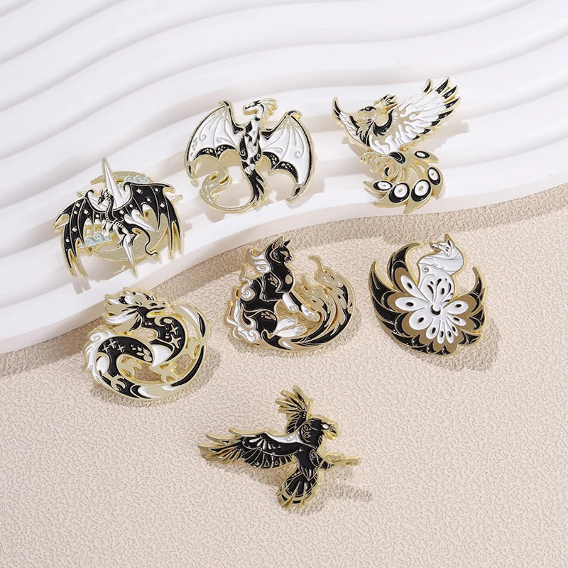Animals Enamel Pin – Eagle, Dragon & Bird Brooch Badges for Bags, Hats & Gifts - Image 6