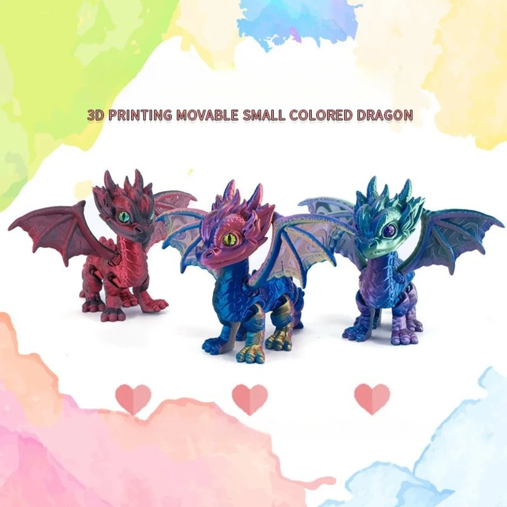 3D Printed Articulated Western Dragon – Retractable Wings & Tail Fidget Desktop Ornament - Image 3