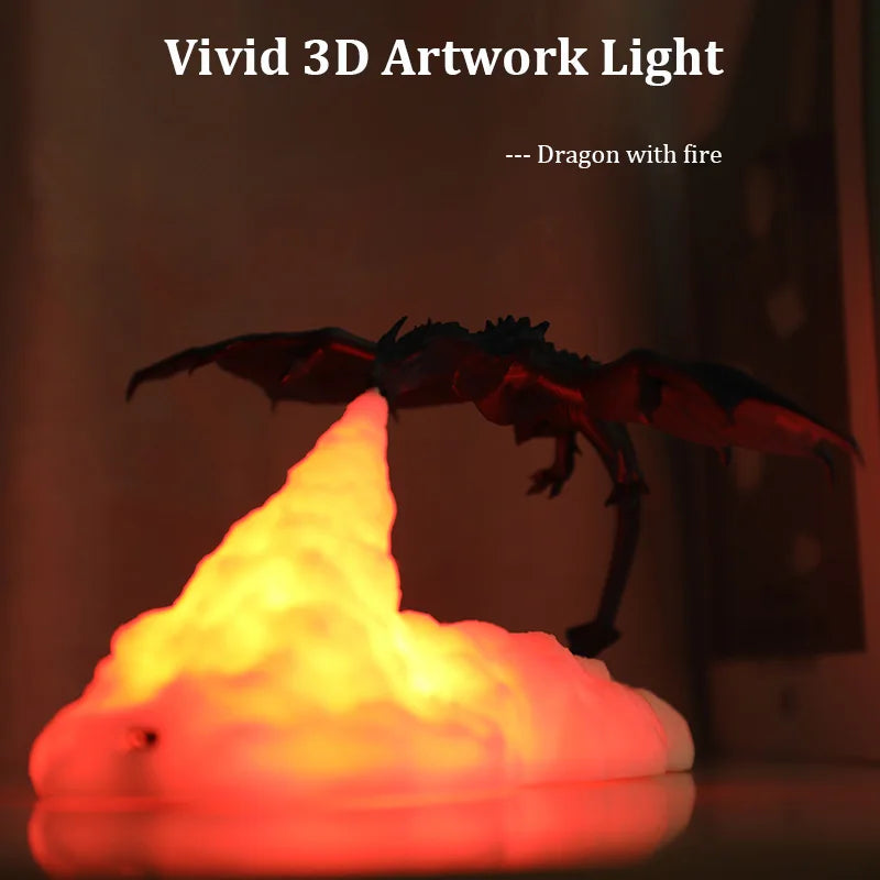 3D Printed Fire/Ice Dragon Night Light – Eye Protection Table Lamp for Kids - Image 6