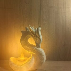 Dragon Night Light – LED Tea Light Decor Lamp & Candle Holder for Home Ambience