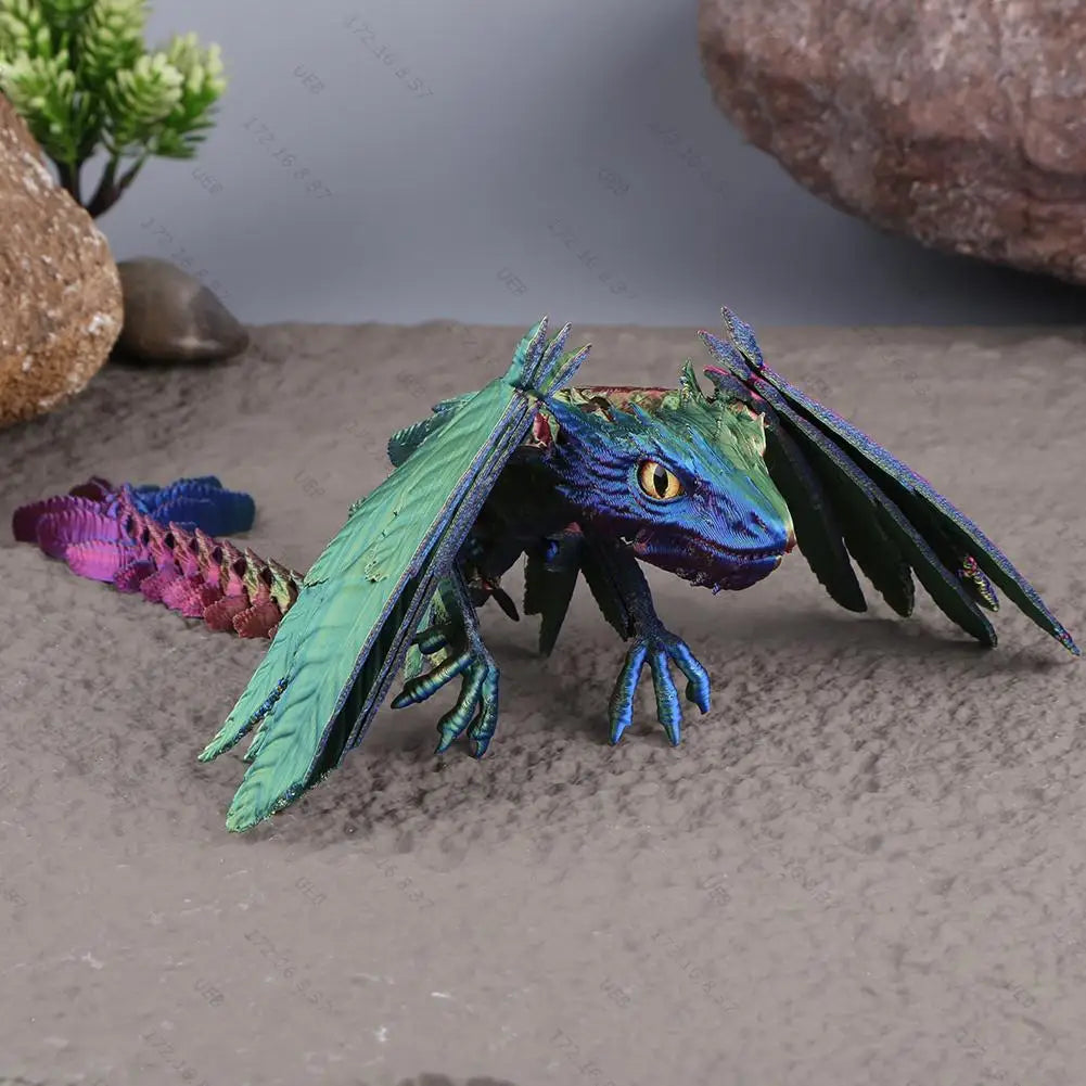 3D Printed Realistic Dragon with Wings - Image 4