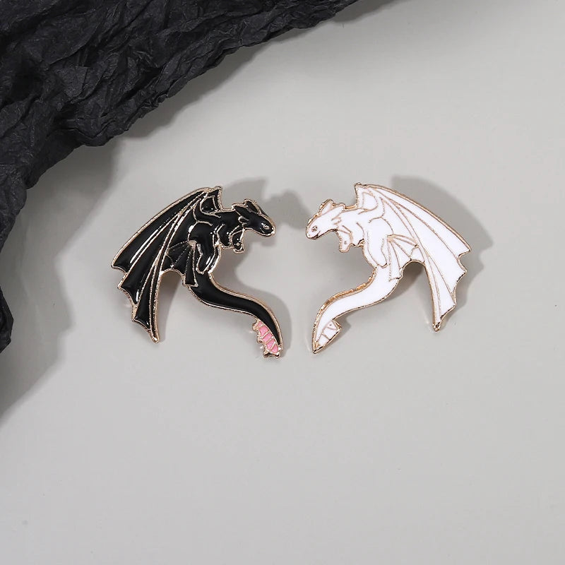 Black & White Pterosaur Enamel Pins - Image 5