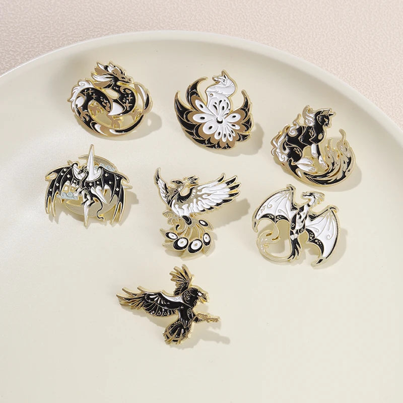 Animals Enamel Pin – Eagle, Dragon & Bird Brooch Badges for Bags, Hats & Gifts - Image 5
