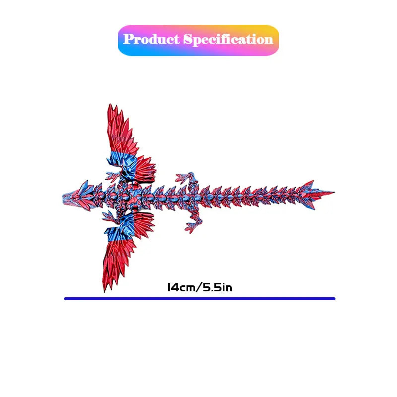 3D Printed Dragon with Movable Wings – Office Desk Accessory & Creative Home Decor - Image 4