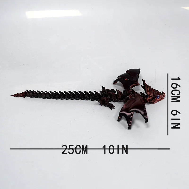 3D Printed Flying Dragon – Full Body Movable Joint Fidget Toy & Desktop Ornament - Image 3