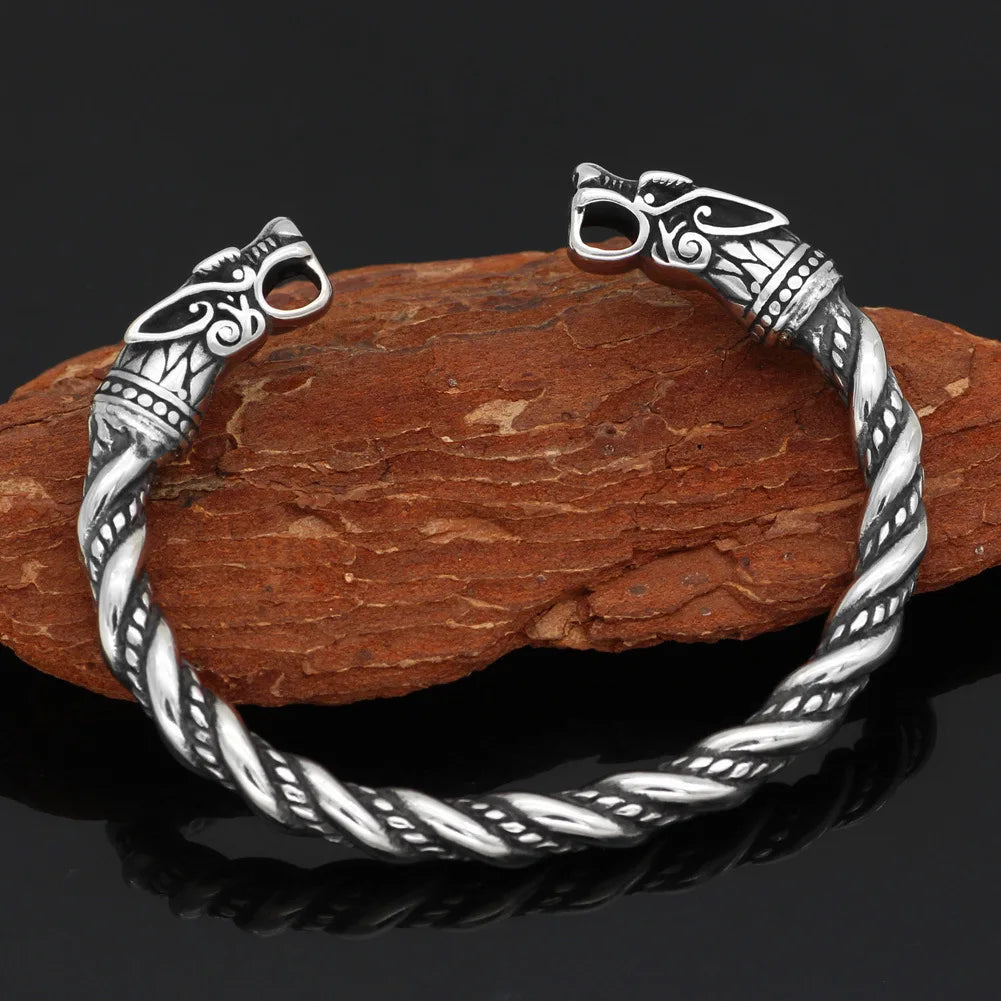 Fashion Gothic Dragon Head Bracelet – Viking-Inspired Open Cuff for Men & Couples - Image 4
