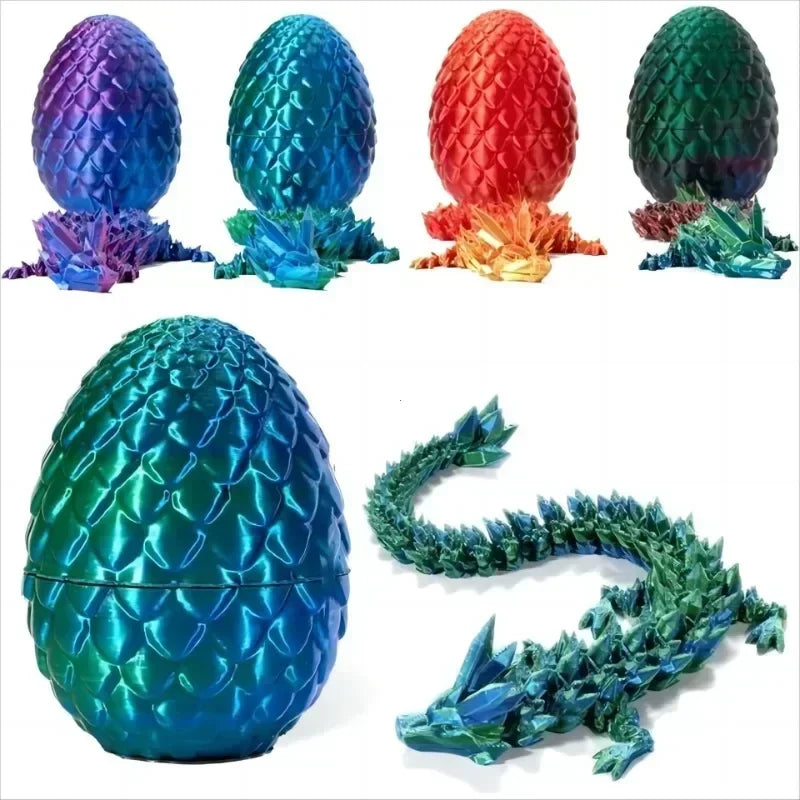 1/2PCS 3D Printed Dragon Egg with Fully Articulated Dragon - Image 3