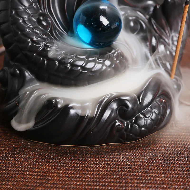 Dragon Backflow Incense Burner – Ceramic Incense Holder for Home Decor & Aromatherapy (Without Incense) - Image 3