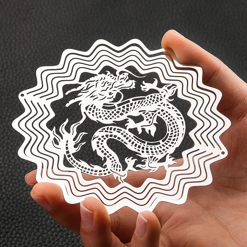 Dragon Sublimation Wind Spinner – Metal Rotating Hanging Decoration & Feng Shui Wind Catcher - Image 6