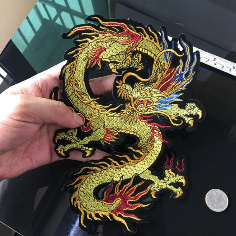 Chinese Style Gold Dragon Embroidery Patch – Flying Dragon Cloth Sticker for Cheongsam & DIY Decoration - Image 5