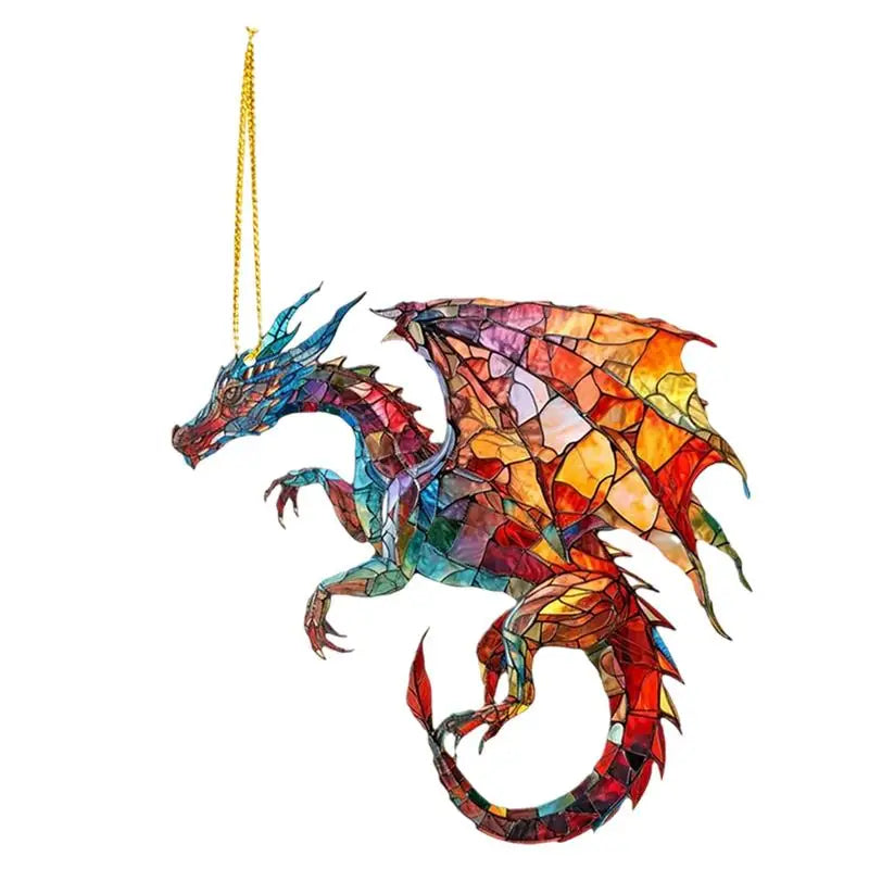 Fantasy Dragon Sun Catcher – Stained Acrylic Pendant for Windows & Car Interior Décor - Image 5