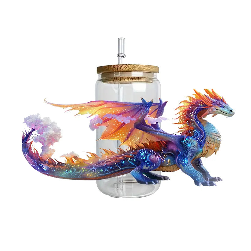 3D Fantasy Dragon Art UV DTF Cup Wrap Sticker – Waterproof Crystal Label for DIY Glass & Tumbler Decoration - Image 23