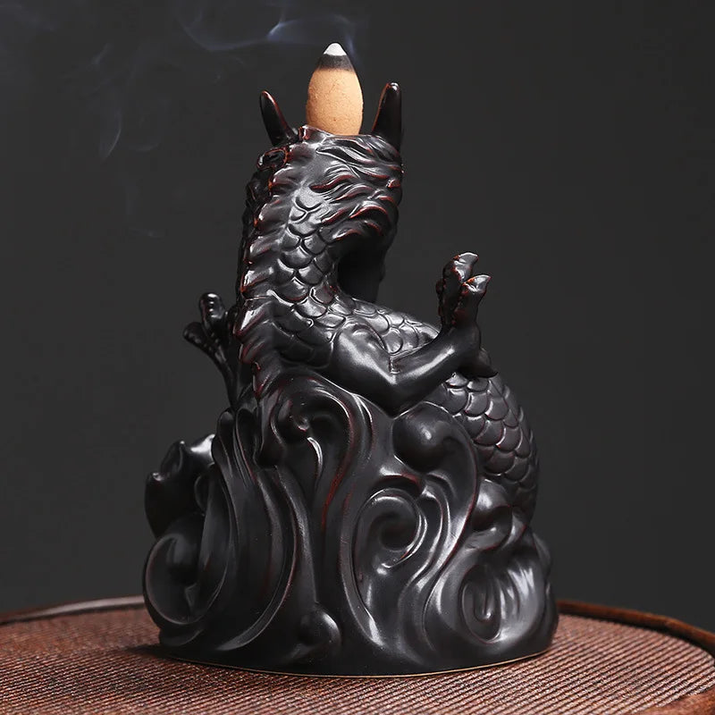 Dragon Backflow Incense Burner – Ceramic Incense Holder for Home Decor & Aromatherapy (Without Incense) - Image 4