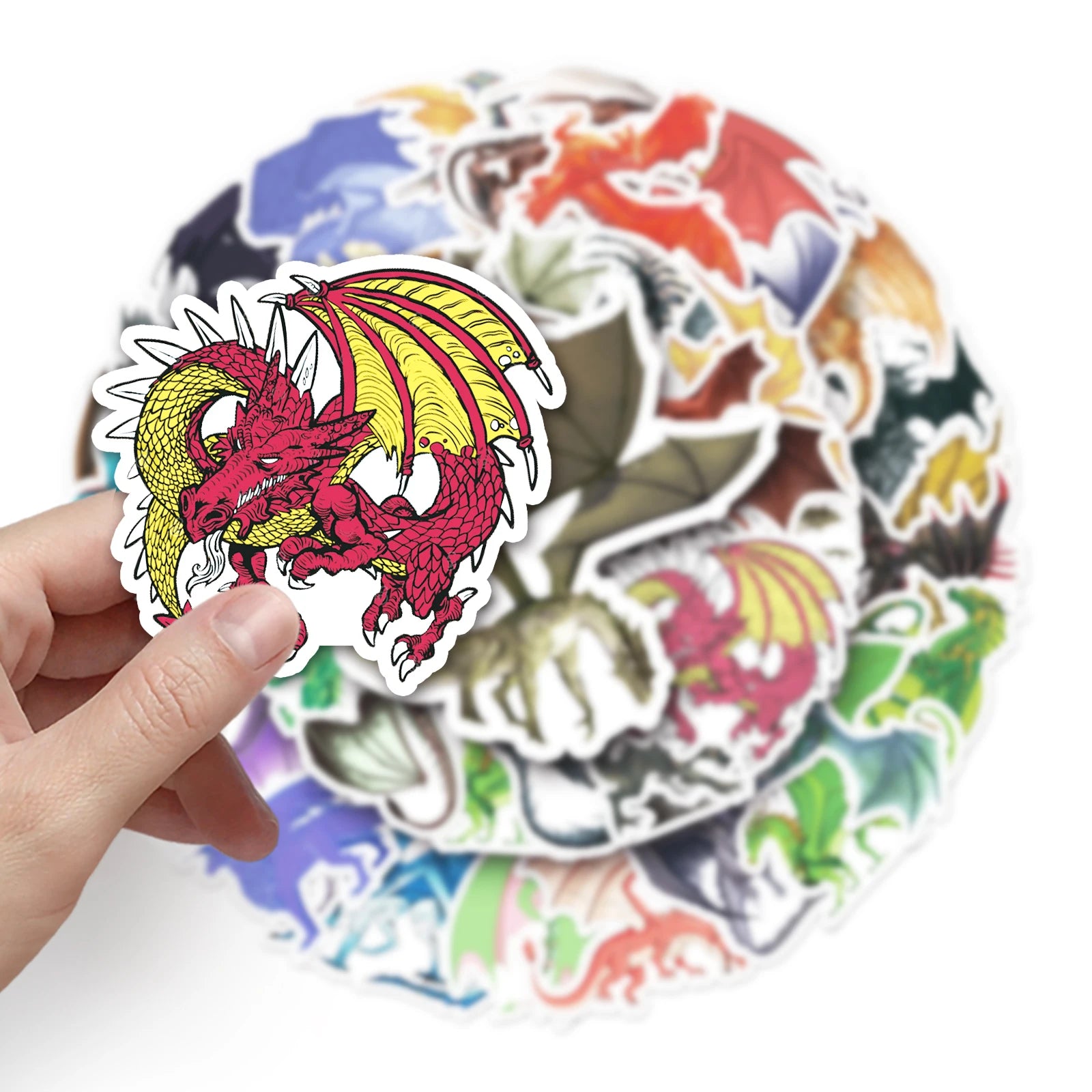 50PCS Dragon Series Cartoon Waterproof Stickers – Retro Vinyl Stickers for Skateboards, Snowboards & More - Image 6