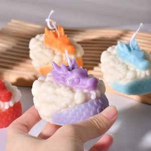 3D Animal Dragon Candle Silicone Mold – DIY Handmade Chinese Dragon Aroma Candle & Resin Mold