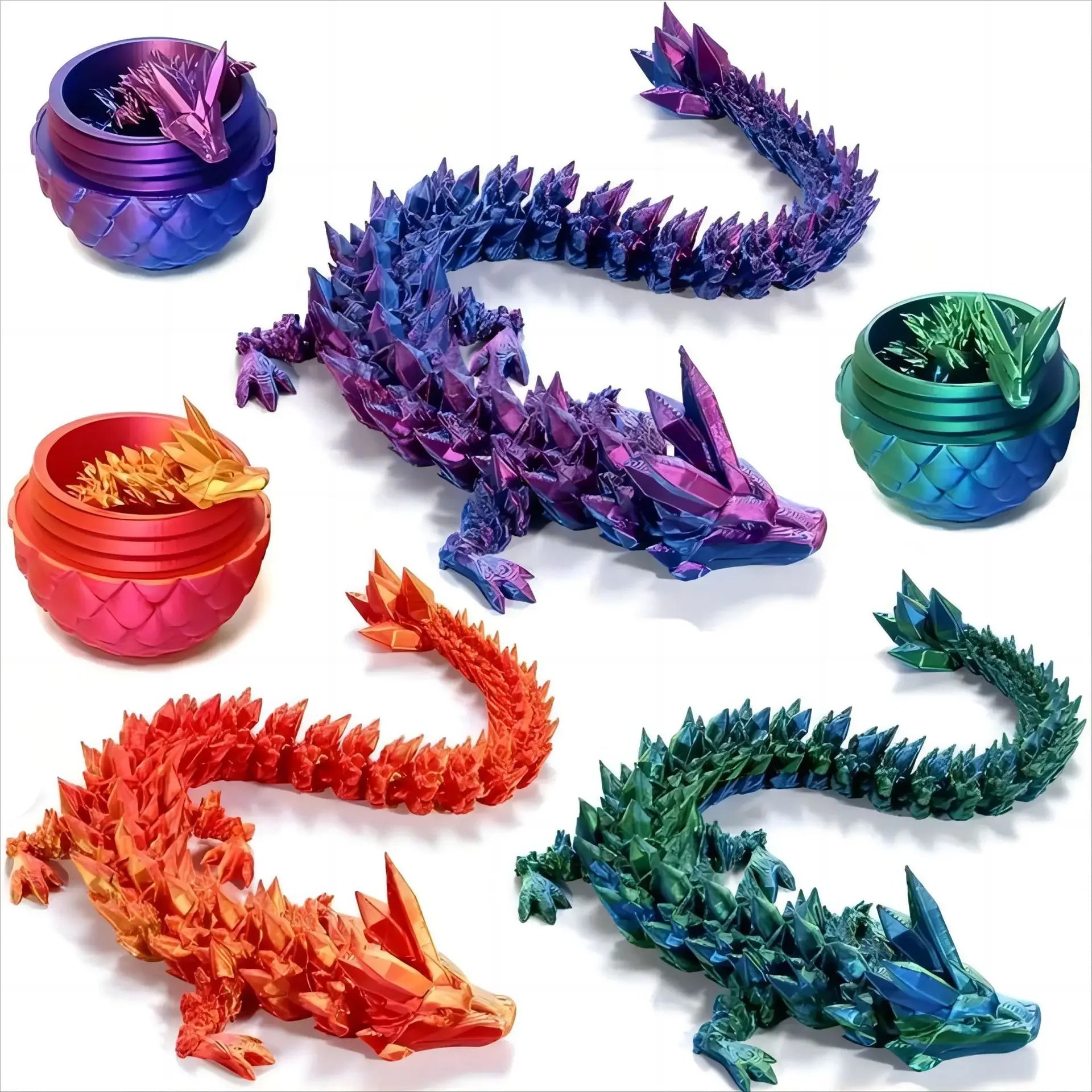 3D Printed Dragon Egg with Fully Articulated Dragon - Image 2