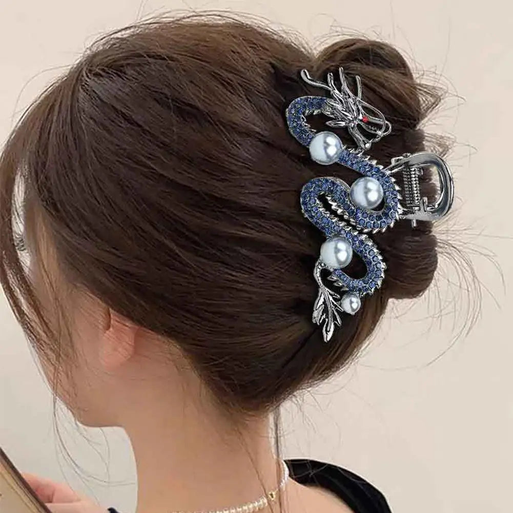 Blue Dragon Hairpin with Pearl - Image 3