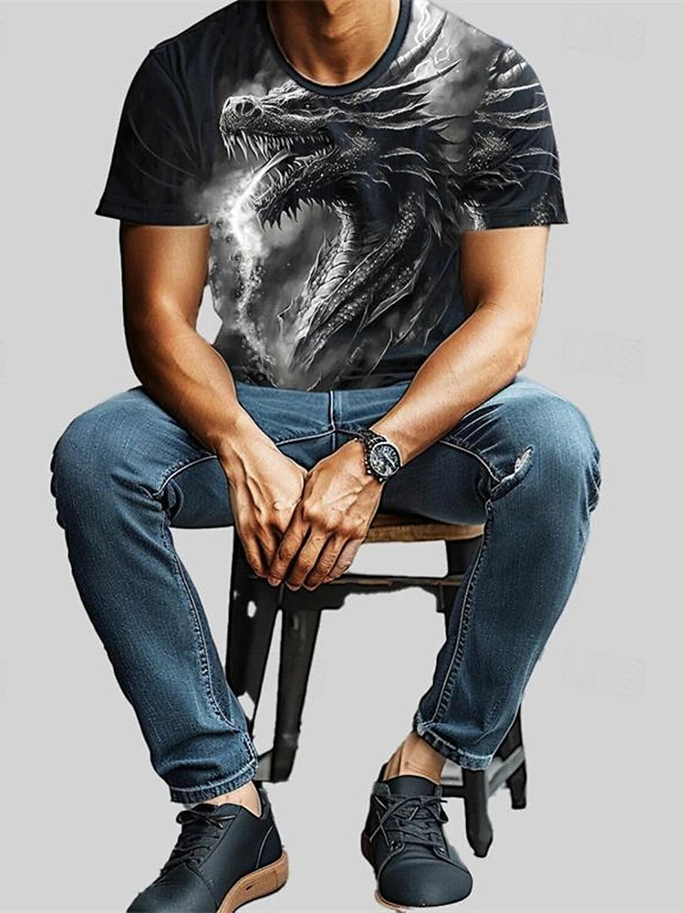 3D Dragon Print Men’s T-Shirt - Image 16