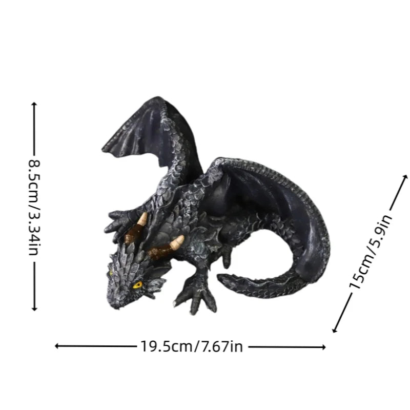 Creative Magic Black Flying Dragon Resin Ornament – Cool Home Decoration Statue Craft - Image 6