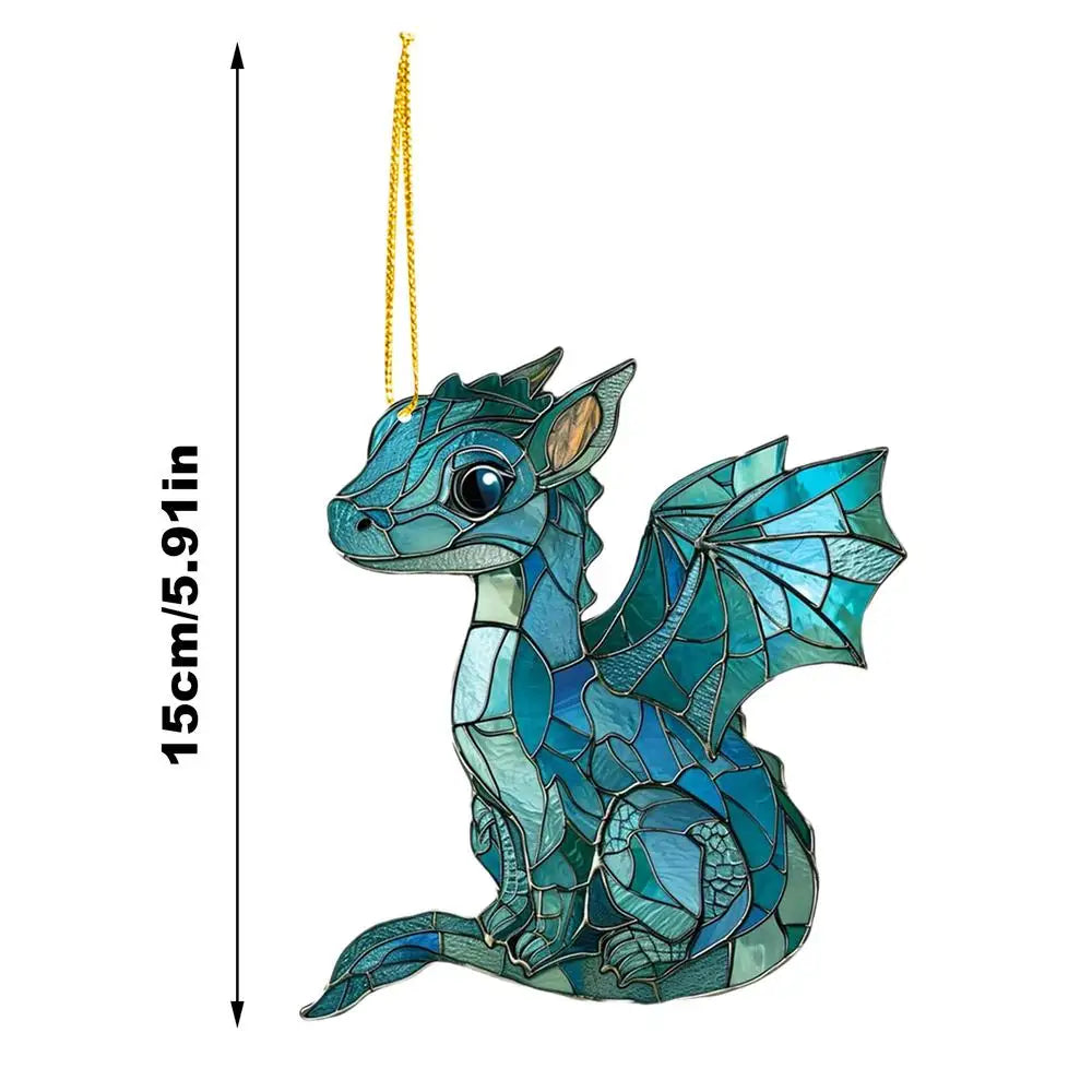 Fantasy Dragon Sun Catcher – Stained Acrylic Pendant for Windows & Car Interior Décor - Image 9