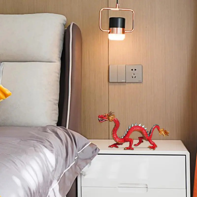 Feng Shui Dragon Statue – Lucky Chinese Dragon Decor, Realistic Table Sculpture for Living Room & Shelf - Image 2