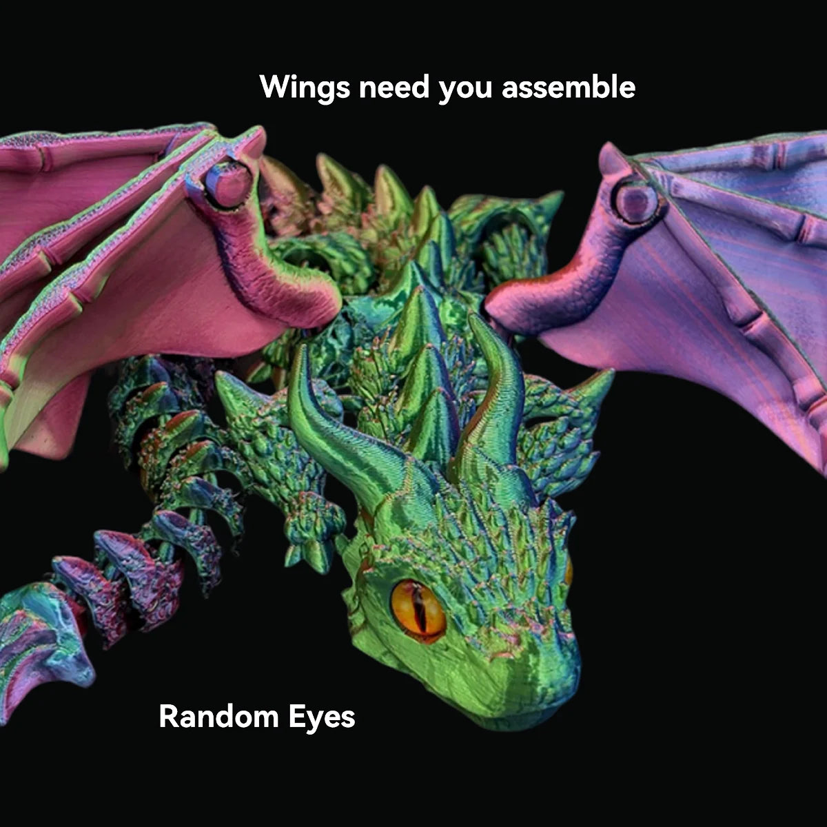 1PC 3D Printed Winged Carriage Dragon Figurine – Art Deco Resin Sculpture with Random Eyes | Tabletop Animal Theme Decor - Image 7