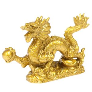 1Pc Good Lucky Golden Dragon Chinese Zodiac Statue β Gold Dragon Desktop Figurine