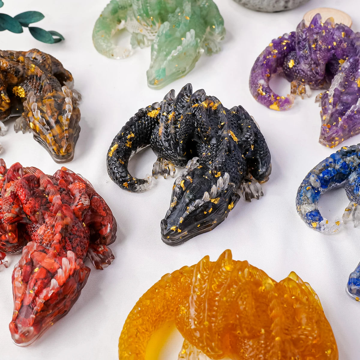 1PC Natural Crystal Stone Wolong Statue – Reiki Dragon Figurine & Feng Shui Amulet for Home & Office Decor - Image 4