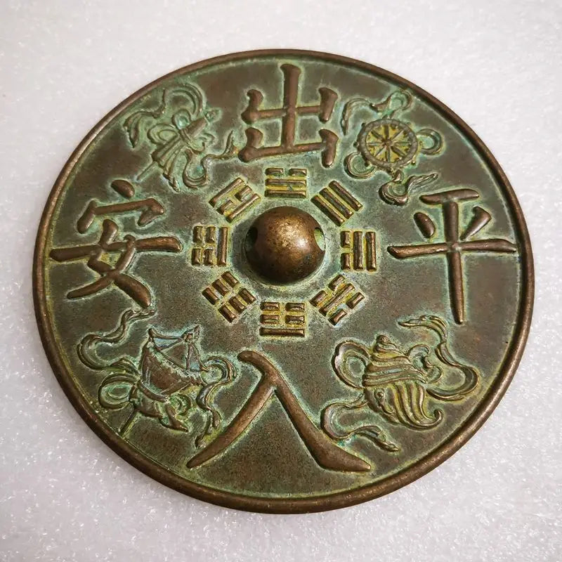 Feng Shui Lucky Dragon Phoenix Brass Mirrors Decoration – Antique Bronze Ware Collection, Home & Room Copper Ornaments - Image 5