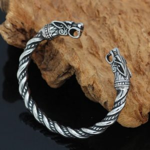 Fashion Gothic Dragon Head Bracelet – Viking-Inspired Open Cuff for Men & Couples