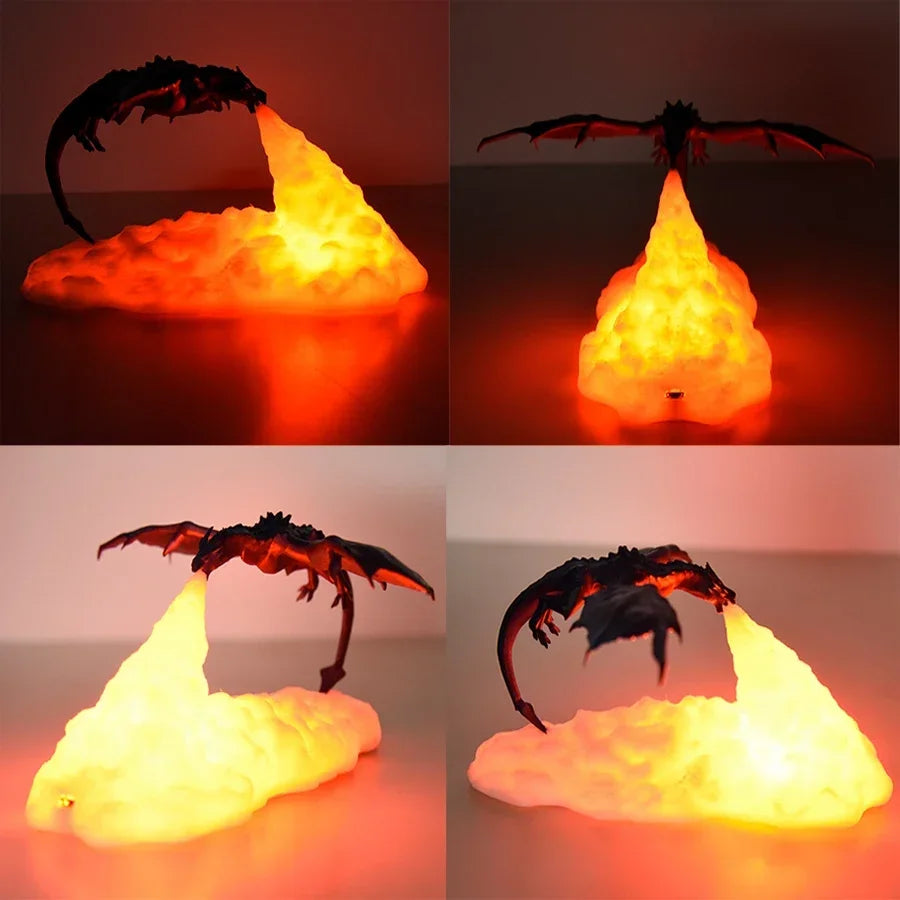 Dragon Shape LED Night Light – 3D Printed Flame Breathing Slow-Change Lamp - Image 6