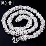 DOTEFFIL Solid 925 Sterling Silver Dragon Necklace – 8mm Round Faucet Chain for Men (60cm)