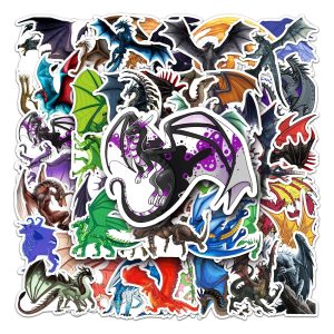 50PCS Dragon Series Cartoon Waterproof Stickers – Retro Vinyl Stickers for Skateboards, Snowboards & More