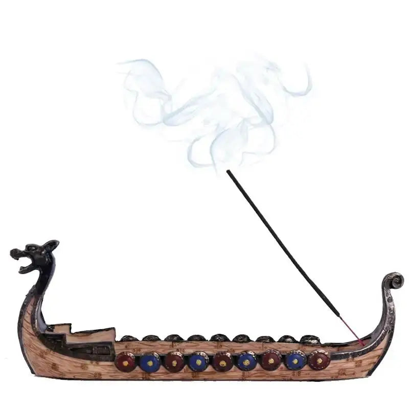Creative Chinese Traditional Dragon Boat Statue Incense Holder – Resin Decoration Ornament for Home & Office