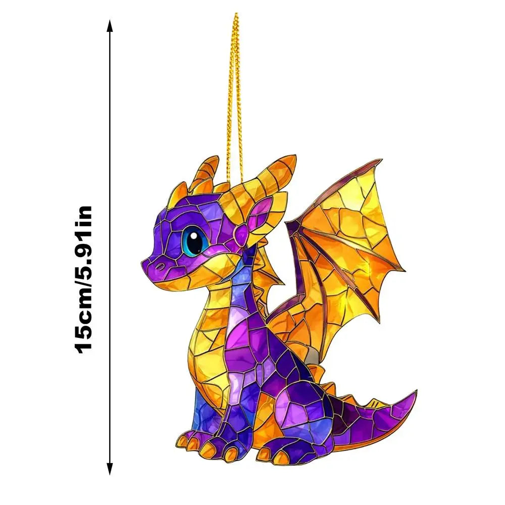 Fantasy Dragon Sun Catcher – Stained Acrylic Pendant for Windows & Car Interior Décor - Image 12