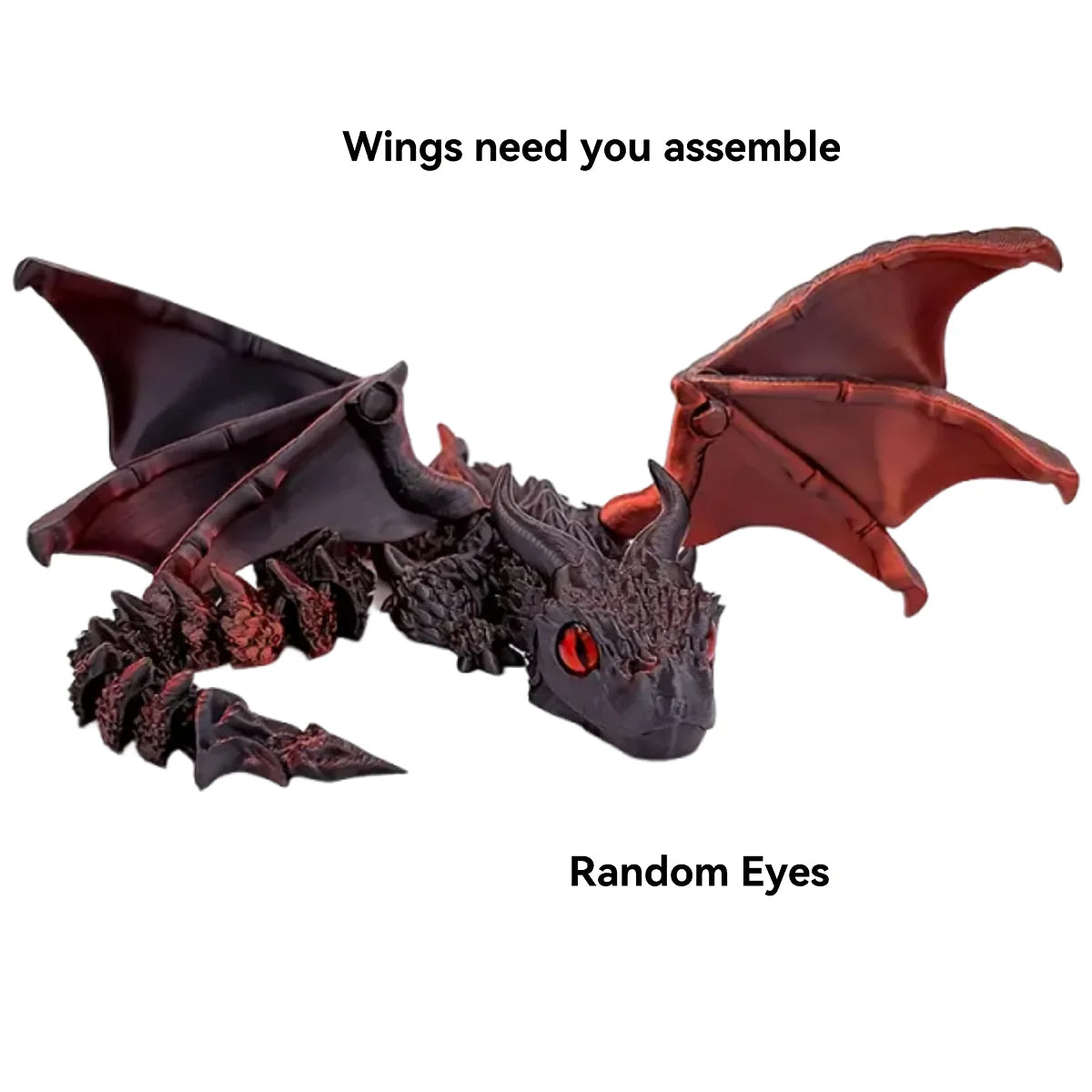 1PC 3D Printed Winged Carriage Dragon Figurine – Art Deco Resin Sculpture with Random Eyes | Tabletop Animal Theme Decor - Image 14
