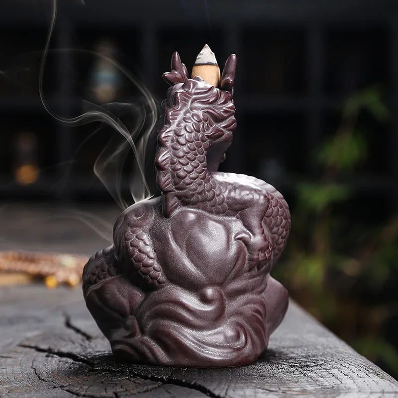 Dragon Shaped Backflow Incense Burner with Sparkling LED Light - Image 2
