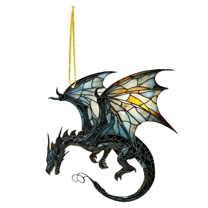 Fantasy Dragon Sun Catcher – Stained Acrylic Pendant for Windows & Car Interior Décor - Image 4