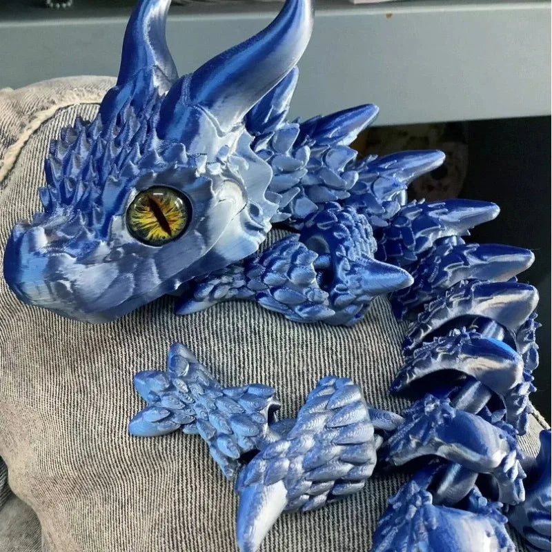 3D Printed Magic Dragon Movable Joint Fidget Toy – Rotatable Articulated Desktop Ornament - Image 2